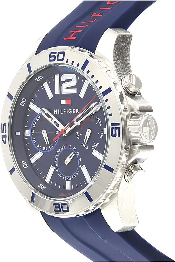 Tommy Hilfiger Nolan Chronograph Blue Dial Blue Rubber Strap Watch for Men - 1791142 Buy Now By Tommy Hilfiger