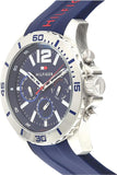 Tommy Hilfiger Nolan Chronograph Blue Dial Blue Rubber Strap Watch for Men - 1791142 Buy Now By Tommy Hilfiger