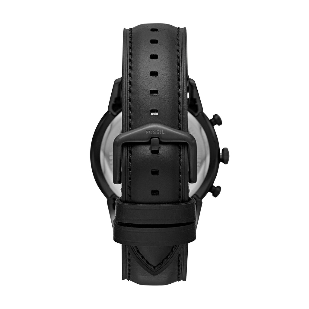 Fossil Goodwin Chronograph Black Dial Black Leather Strap Watch for Men - FS5585 Buy Now By Fossil