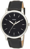 Fossil The Minimalist Three Hand Black Dial Black Leather Strap Watch for Men - FS5398 Buy Now By Fossil