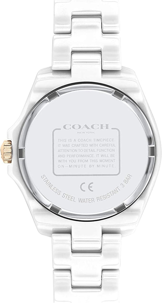 Coach Preston Mother of Pearl White Dial White Steel Strap Watch for Women - 14503662 Buy Now By Coach