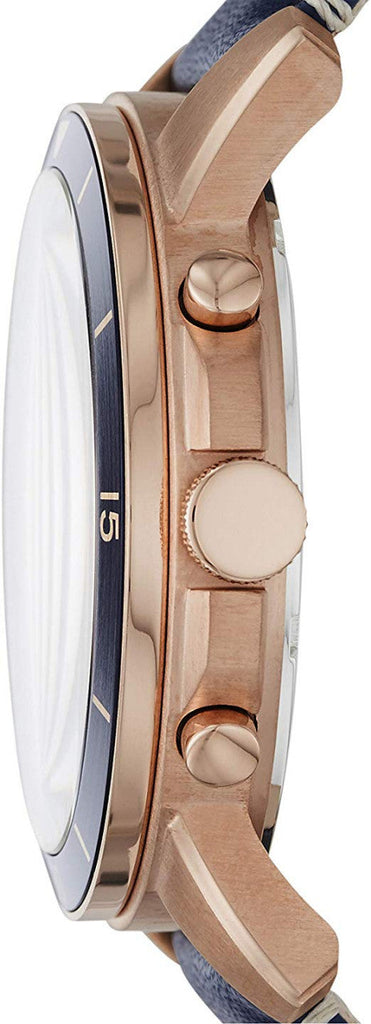 Fossil Grant Sport Chronograph Blue Dial Blue Leather Strap Watch for Men - FS5237 Buy Now By Fossil