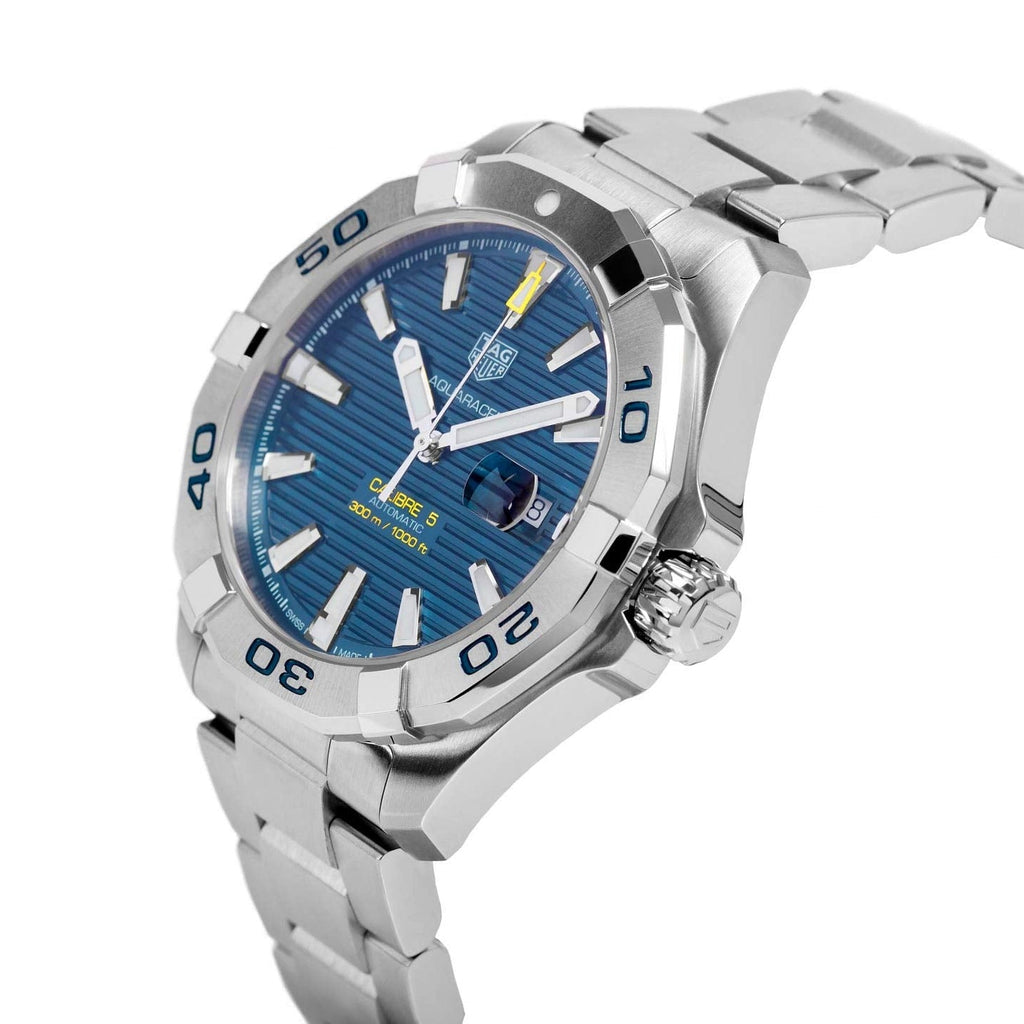 Tag Heuer Aquaracer Calibre 5 Automatic Blue Dial Silver Steel Strap Watch for Men - WAY2012.BA0927 Buy Now By Tag Heuer