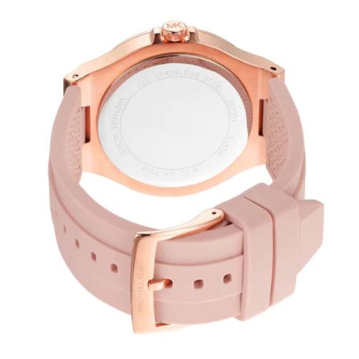 Michael Kors Lennox Three-Hand Analog White Dial Pink Silicone Strap Watch For Women - MK7334 Buy Now By Michael Kors