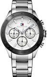 Tommy Hilfiger Hudson Chronograph White Dial Silver Steel Strap Watch For Men - 1791227 Buy Now By Tommy Hilfiger