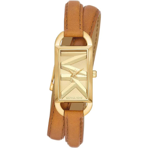 Michael Kors Empire Three Hand Gold Dial Brown Leather Strap Watch for Women - MK4721 Buy Now By Michael Kors