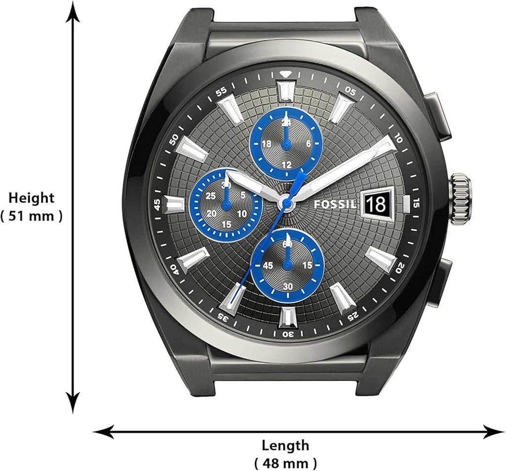 Fossil Everett Chronograph Grey Dial Grey Steel Strap Watch for Men - FS5830 Buy Now By Fossil