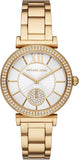 Michael Kors Abbey Three-Hand Analog White Dial Gold Steel Strap Watch for Women - MK4615 Buy Now By Michael Kors