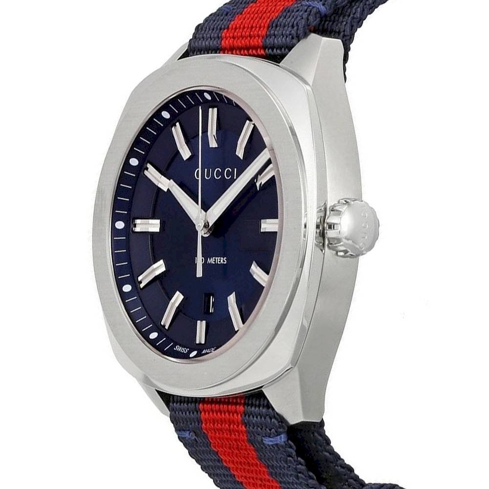 Gucci GG2570 Quartz Blue Dial Blue & Red Nylon Strap Watch For Men - YA142304 Buy Now By Gucci
