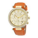 Michael Kors Parker Champagne Dial Orange Leather Strap Watch for Women - MK2279 Buy Now By Michael Kors