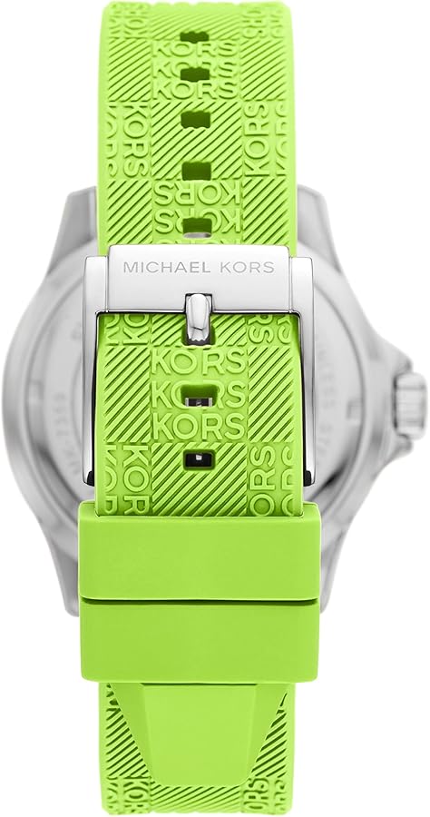 Michael Kors Everest Three Hand Crystals Silver Dial Green Silicone Strap Watch For Women - MK7360 Buy Now By Michael Kors