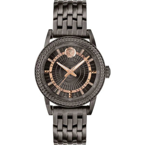 Versace Viamond Quartz Black Dial Grey Steel Strap Watch For Men - VEPO00520 Buy Now By Versace