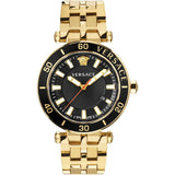 Versace Greca Sport Quartz Black Dial Gold Steel Strap Watch for Men - VEZ300721 Buy Now By Versace
