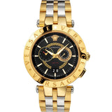 Versace V-Race Quartz Black Dial Gold Steel Strap Watch For Men - VEBV00519 Buy Now By Versace