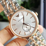 Emporio Armani Classic Silver Dial Two Tone Steel Strap Watch For Men - AR1839 Buy Now By Emporio Armani
