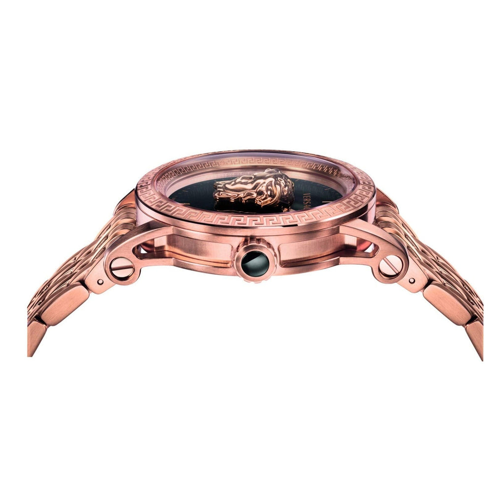 Versace Palazzo Empire Black Dial Rose Gold Steel Strap Watch for Men - VERD00718 Buy Now By Versace