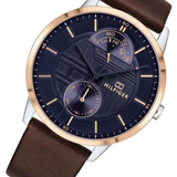 Tommy Hilfiger Hunter Blue Dial Brown Leather Strap Watch for Men - 1791605 Buy Now By Tommy Hilfiger