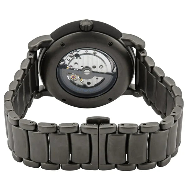 Emporio Armani Meccanico Automatic Black Dial Black Steel Strap Watch For Men - AR60010 Buy Now By Emporio Armani