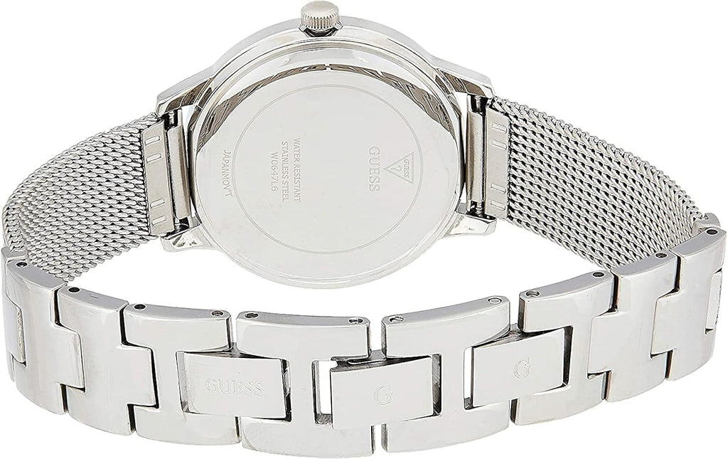 Guess Chelsea Mother of Pearl White Dial Silver Mesh Strap Watch For Women - W0647L1 Buy Now By Guess