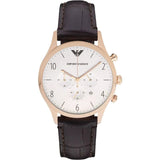 Emporio Armani Beta Chronograph White Dial Brown Leather Strap Watch For Men - AR1916 Buy Now By Emporio Armani