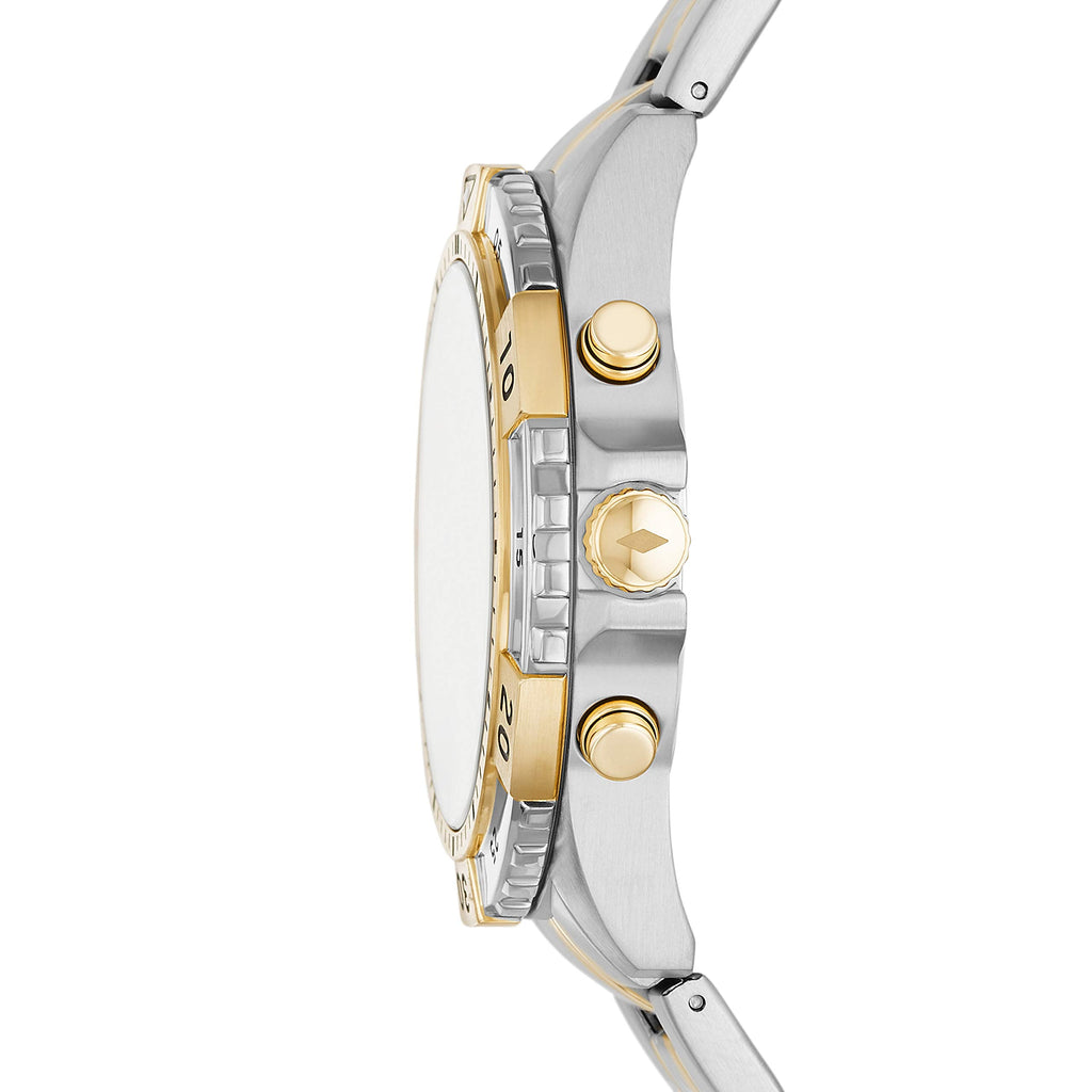 Fossil Garrett Analog Black Dial Two Tone Steel Strap Watch for Men - FS5771 Buy Now By Fossil