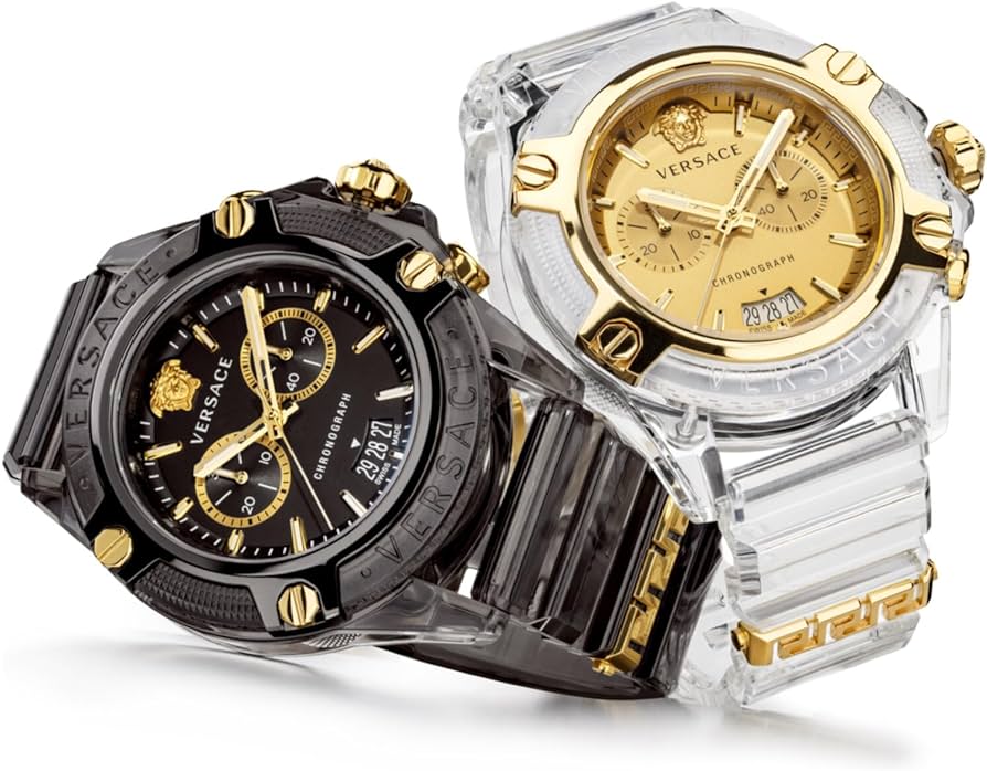 Versace Icon Active Chronograph Black Dial Black Steel Strap Watch for Men - VEZ700421 Buy Now By Versace