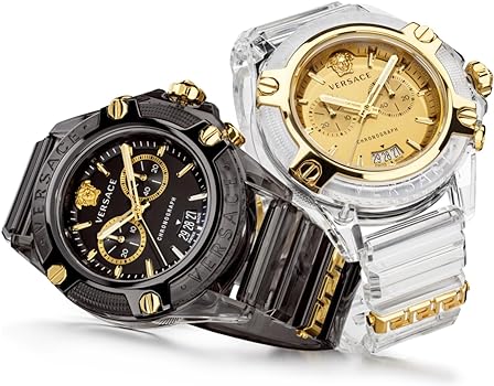 Versace Icon Active Chronograph Gold Dial White Silicone Strap Watch for Men - VEZ700121 Buy Now By Versace