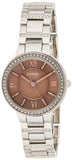 Fossil Virginia Taupe Dial Silver Steel Strap Watch for Women - ES4147 Buy Now By Fossil