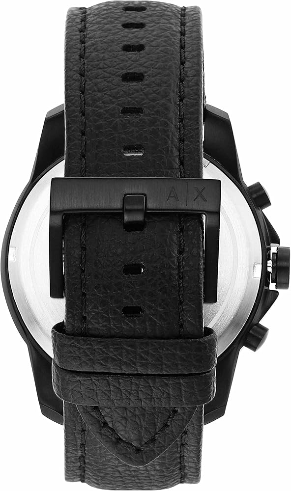 Armani Exchange Banks Chronograph Black Dial Black Leather Strap Watch For Men - AX1724 Buy Now By Armani Exchange