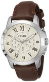 Fossil Grant Chronograph White Dial Brown Leather Strap Watch for Men - FS4735 Buy Now By Fossil
