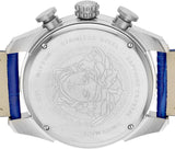 Versace V-Ray Chronograph Quartz Blue Dial Blue Leather Strap Watch for Men - VE2I00721 Buy Now By Versace