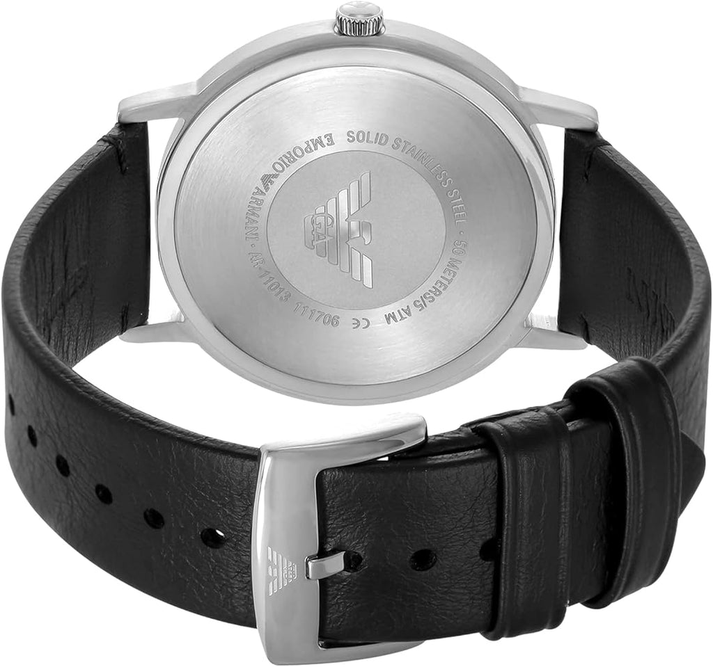 Emporio Armani Kappa Analog Quartz Black Dial Black Leather Strap Watch For Men - AR11013 Buy Now By Emporio Armani