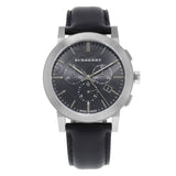 Burberry The City Chronograph Black Dial Black Leather Strap Watch for Men - BU9356 Buy Now By Burberry