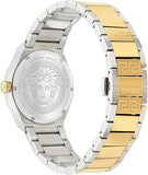 Versace V-Auria Quartz Blue Dial Two Tone Steel Strap Watch for Men - VE0F00325 Buy Now By Versace