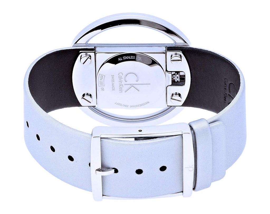 Calvin Klein Glam Transparent Silver Dial Grey Leather Strap Watch for Women - K9423193 Buy Now By Calvin Klein