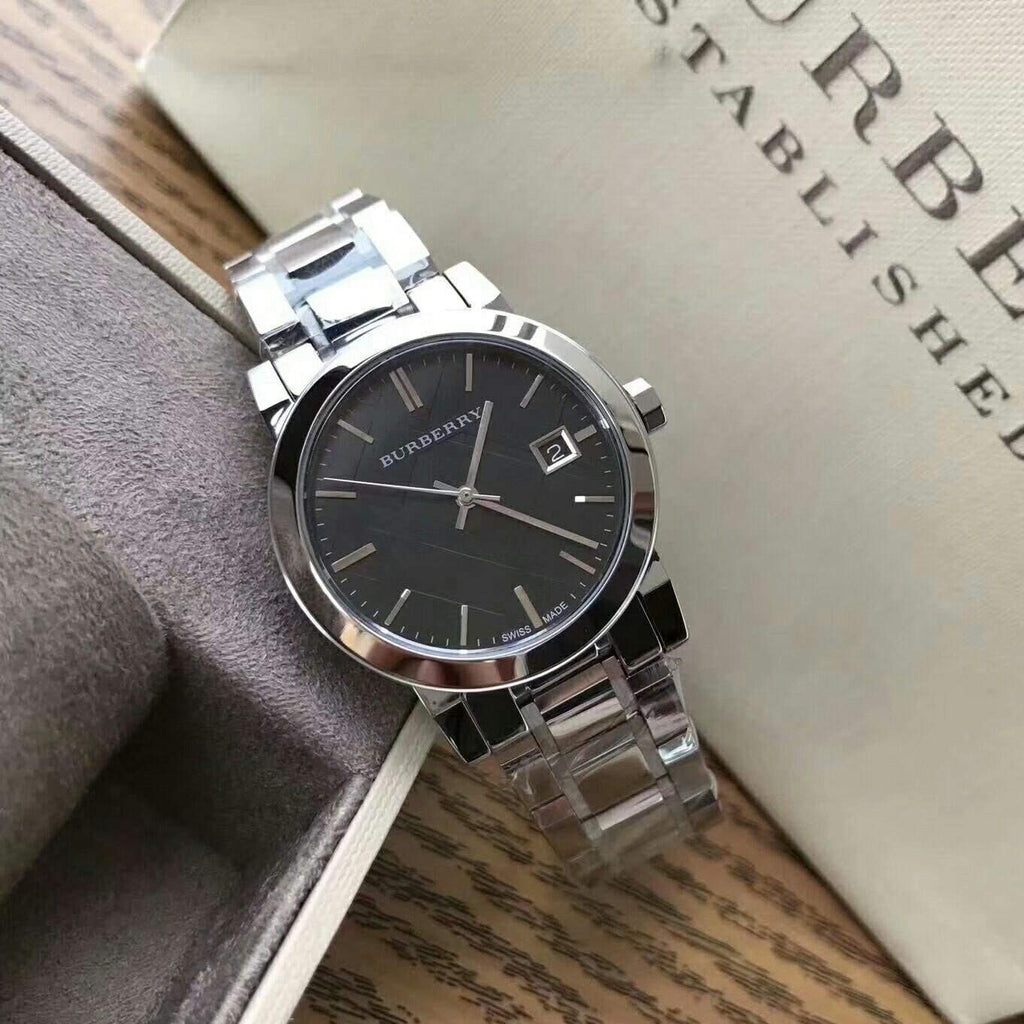 Burberry The City Black Dial Silver Steel Strap Watch for Women - BU9101 Buy Now By Burberry