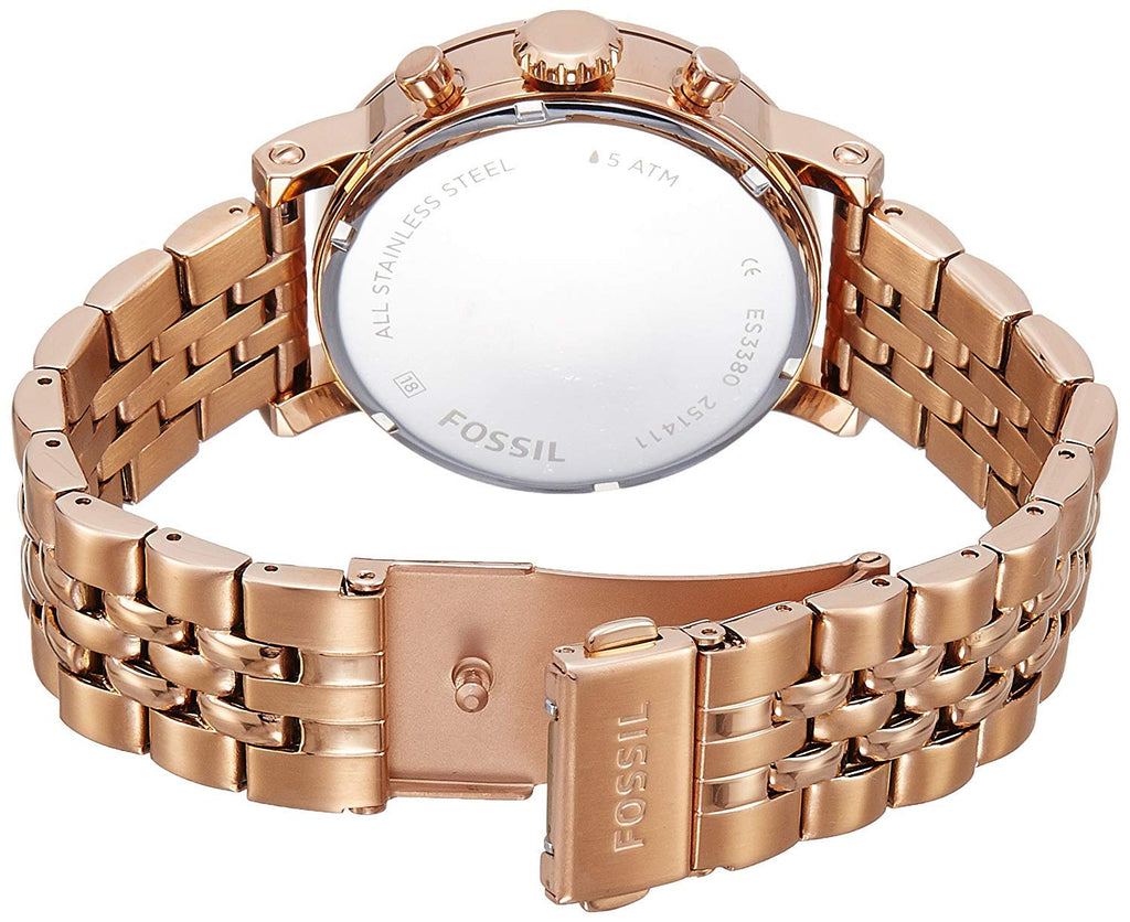 Fossil Boyfriend Chronograph Rose Gold Dial Rose Gold Steel Strap Watch for Women - ES3380 Buy Now By Fossil