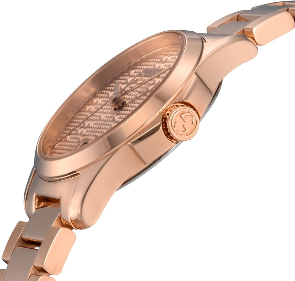 Gucci G Timeless Quartz Rose Gold Dial Rose Gold Steel Strap Watch For Women - YA126567 Buy Now By Gucci