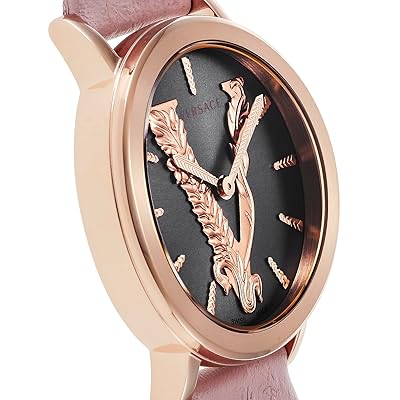 Versace Virtus Quartz Grey Dial Pink Leather Strap Watch for Women - VEHC00319 Buy Now By Versace