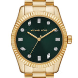 Michael Kors Lexington Three Hand Green Dial Gold Steel Strap Watch For Women - MK7449 Buy Now By Michael Kors