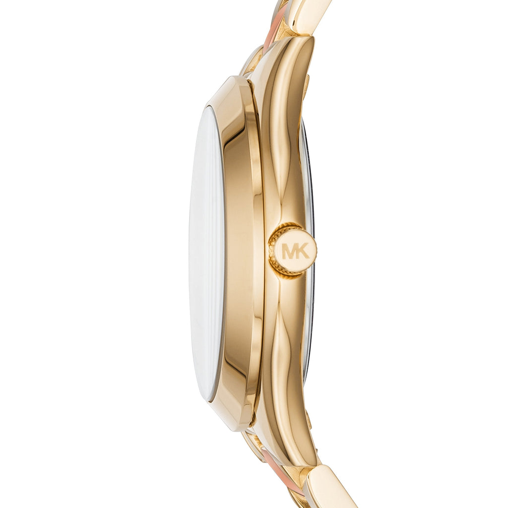 Michael Kors Mini Slim Runway Rose Gold Dial Two Tone Steel Strap Watch for Women - MK3650 Buy Now By Michael Kors