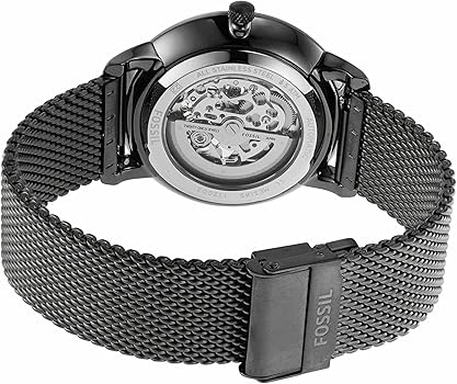 Fossil Neutra Automatic Skeleton Black Dial Grey Mesh Strap Watch for Men - ME3185 Buy Now By Fossil