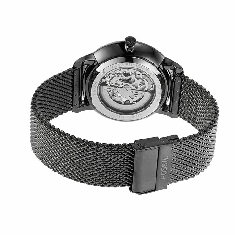 Fossil Neutra Automatic Skeleton Black Dial Grey Mesh Strap Watch for Men - ME3185 Buy Now By Fossil