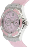Guess Limelight Quartz Diamonds Pink Dial Pink Denim Strap Watch For Women - W0775l15 Buy Now By Guess