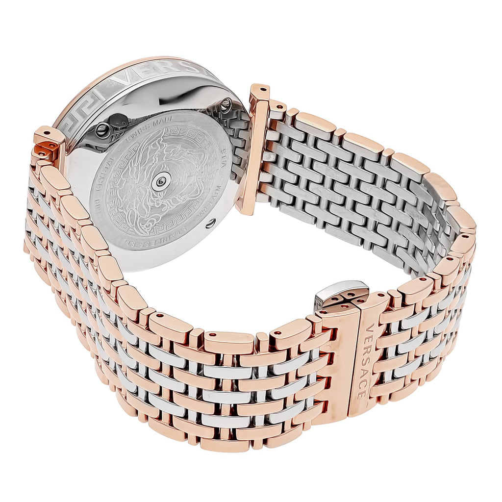 Versace V-Twist White Dial Two Tone Mesh Bracelet Watch for Women - VELS00719 Buy Now By Versace