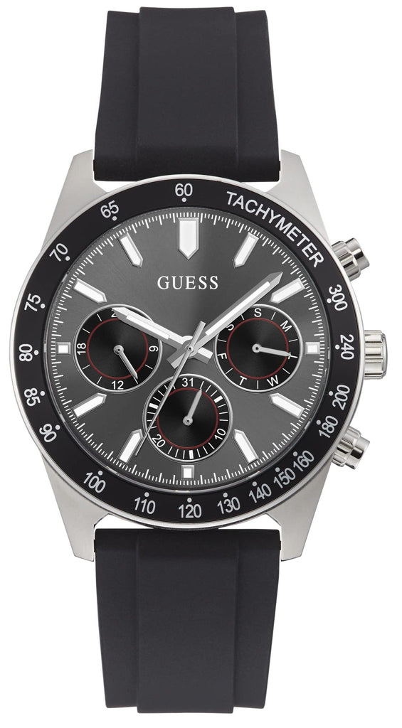 Guess Altitude Chronograph Black Dial Black Rubber Strap Watch for Men - GW0332G1 Buy Now By Guess