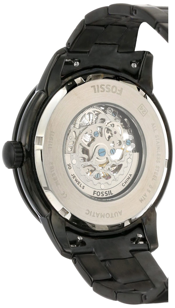 Fossil Modern Machine Automatic Skeleton Grey Dial Black Steel Strap Watch for Men - ME3134 Buy Now By Fossil