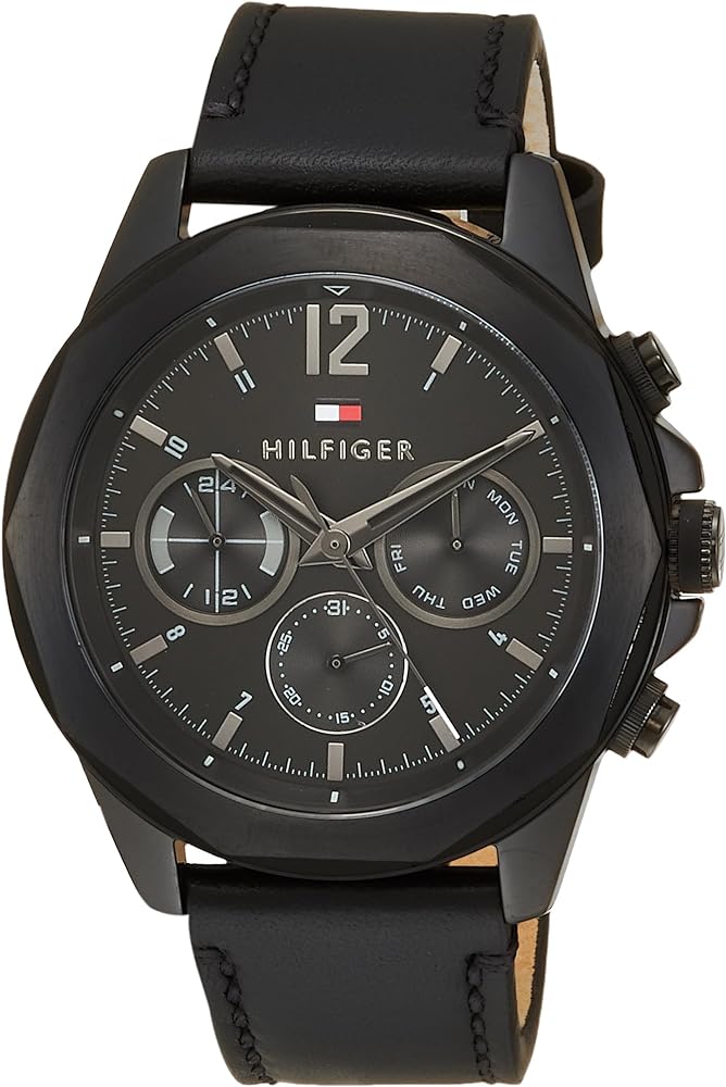 Tommy Hilfiger Lars Chronograph Black Dial Black Leather Strap Watch For Men - 1792062 Buy Now By Tommy Hilfiger