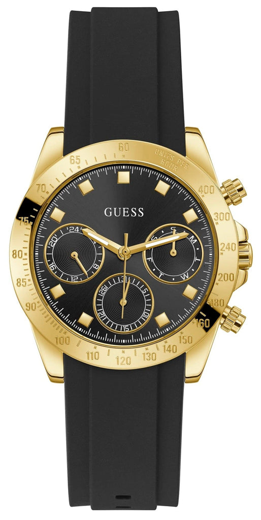 Guess Eclipse Multi Function Black Dial Black Rubber Strap Watch for Women - GW0315L1 Buy Now By Guess