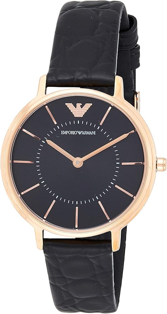 Emporio Armani Kappa Quartz Black Dial Black Leather Strap Watch For Women - AR11064 Buy Now By Emporio Armani